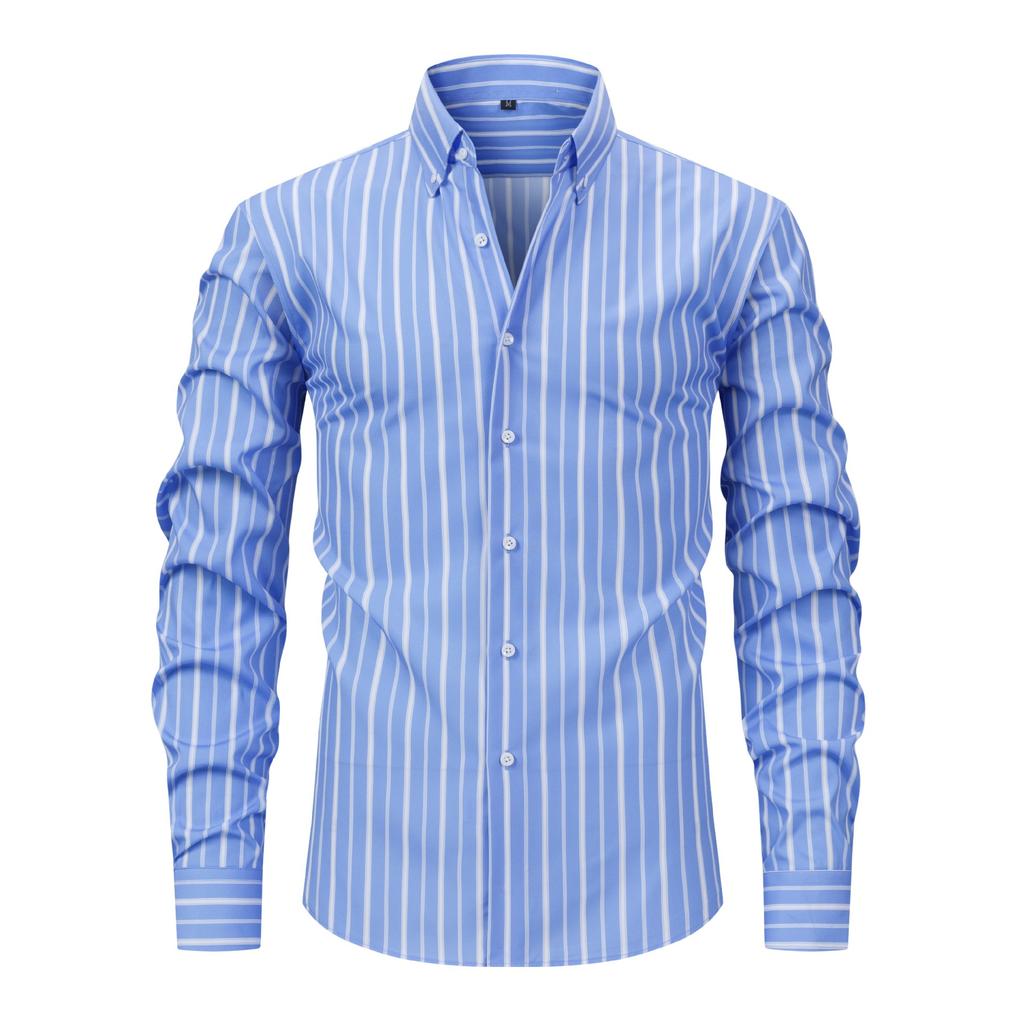 Men's Dress Shirt Regular Fit Pinpoint Stripe