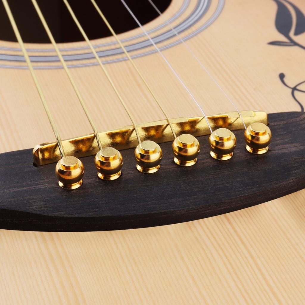 12pcs Brass Guitar Bridge Pins Acoustic Guitar Pin Puller Enhanced Tone Solid Brass