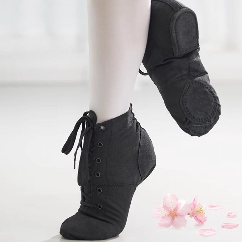 Sapato de Dança Ballet de Canoa com Salto Dividido Designer Preto Vermelho Branco Homens Mulheres Meninos Meninas Lona Sapatos de Jazz