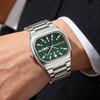 New Men Watches 40mm Square Quartz Movement Analog Diving Series Clock Black Stainless Steel Top Brand Watch for Men