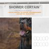 Rottweiler Dog Shower Curtain Realistic Pet Portrait Brown Black Fur Design Animal Lover Theme Bath Decor Waterproof Fabric