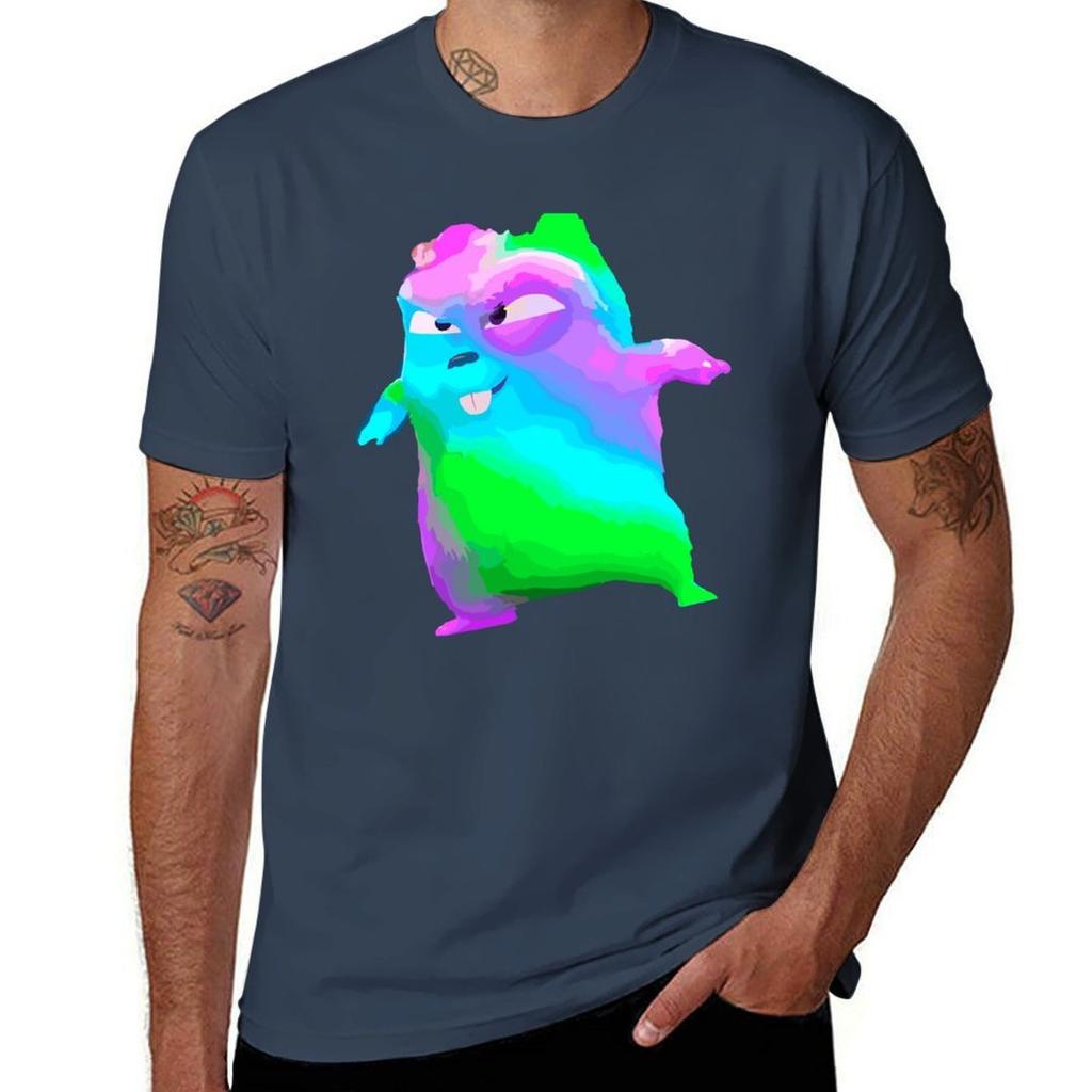 Funny Grizzy And The Lemmings Tshirt Basic Plain Short Sleeve Crew Neck Tee