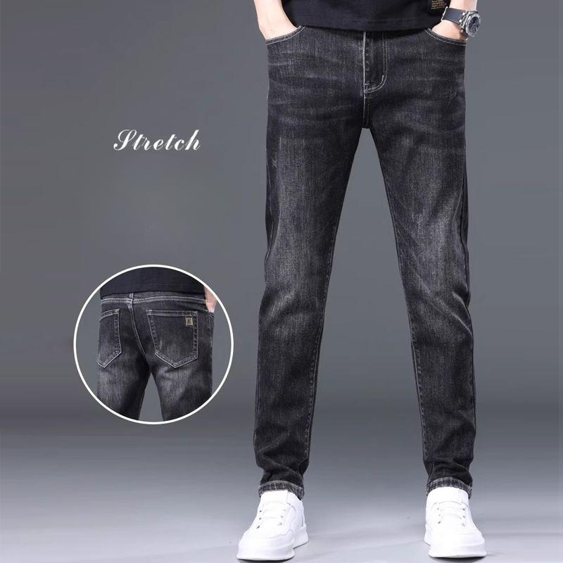 Men's Jeans Trendy Spring and Autumn Straight Stretch Pants Slim Fit Skinny Pants2024New Fashion Brand Men's Long Pants