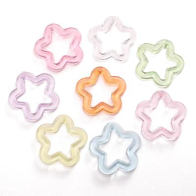 30mm 20 peças/saco Acrílico Transparente Contas Estrela de Cinco Pontas DIY Pulseira Colar Brincos Acessórios de Joalheria