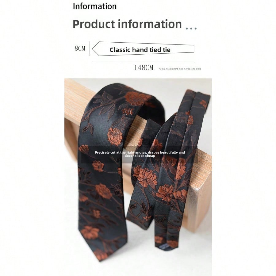 Three-dimensional craft tie black white retro versatile luxury high-end suit shirt accessories women and men young trend
