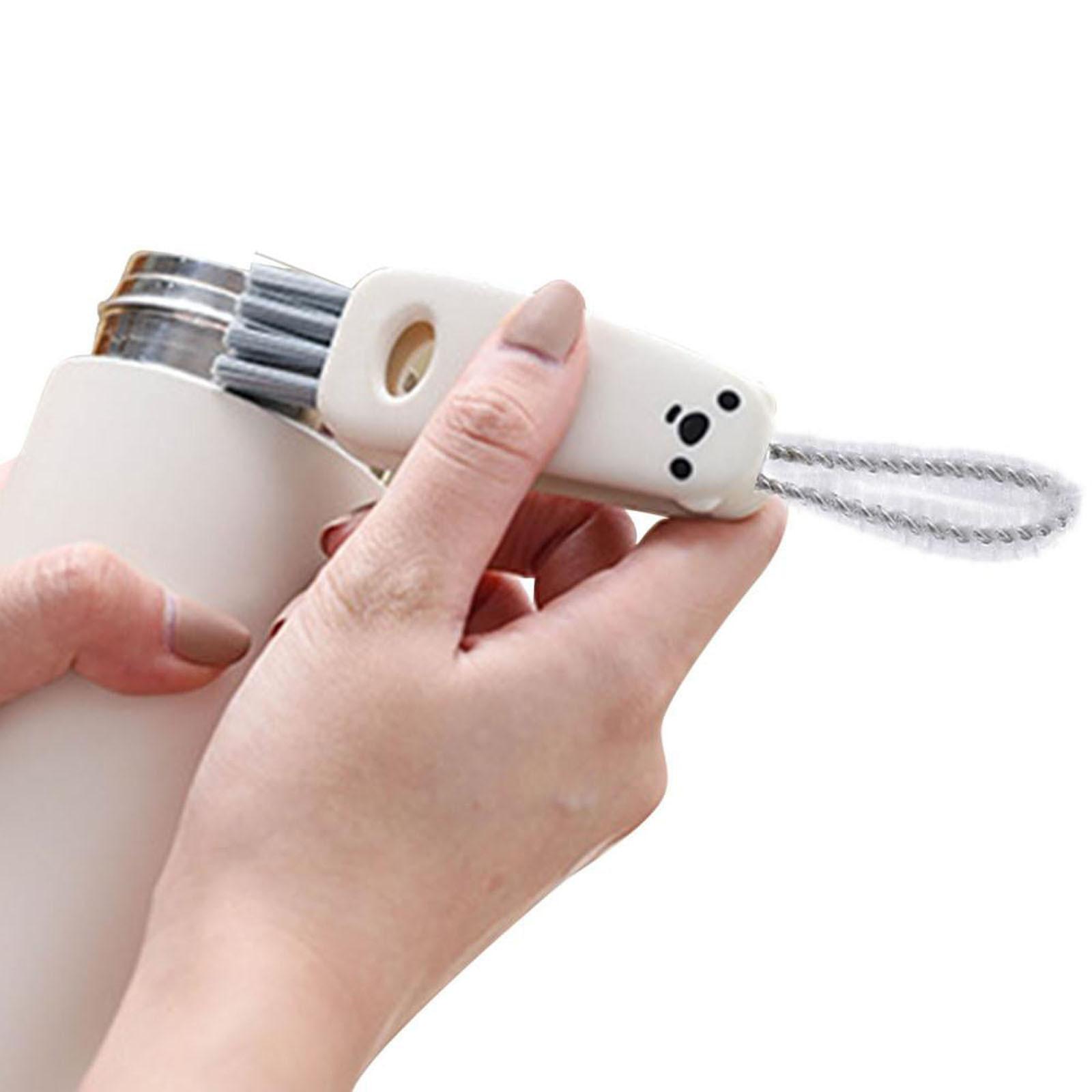 

Щетка для чистки крышки изоляционной чашки бутылки Три в одной U-образной щетке для чистки чашки One Size белый