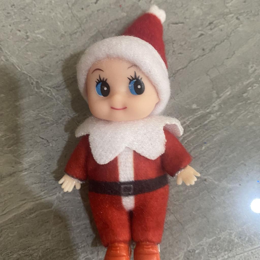 Christmas Elf Doll for Kids Mini Toy Fun Playful Elf Dolls Christmas Poseable Little Elf Shelf Sitters with Dangling Legs