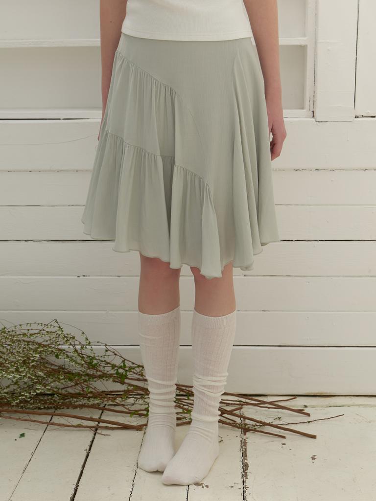 Liel Ena Chiffon Shirring Skirt (Mint)
