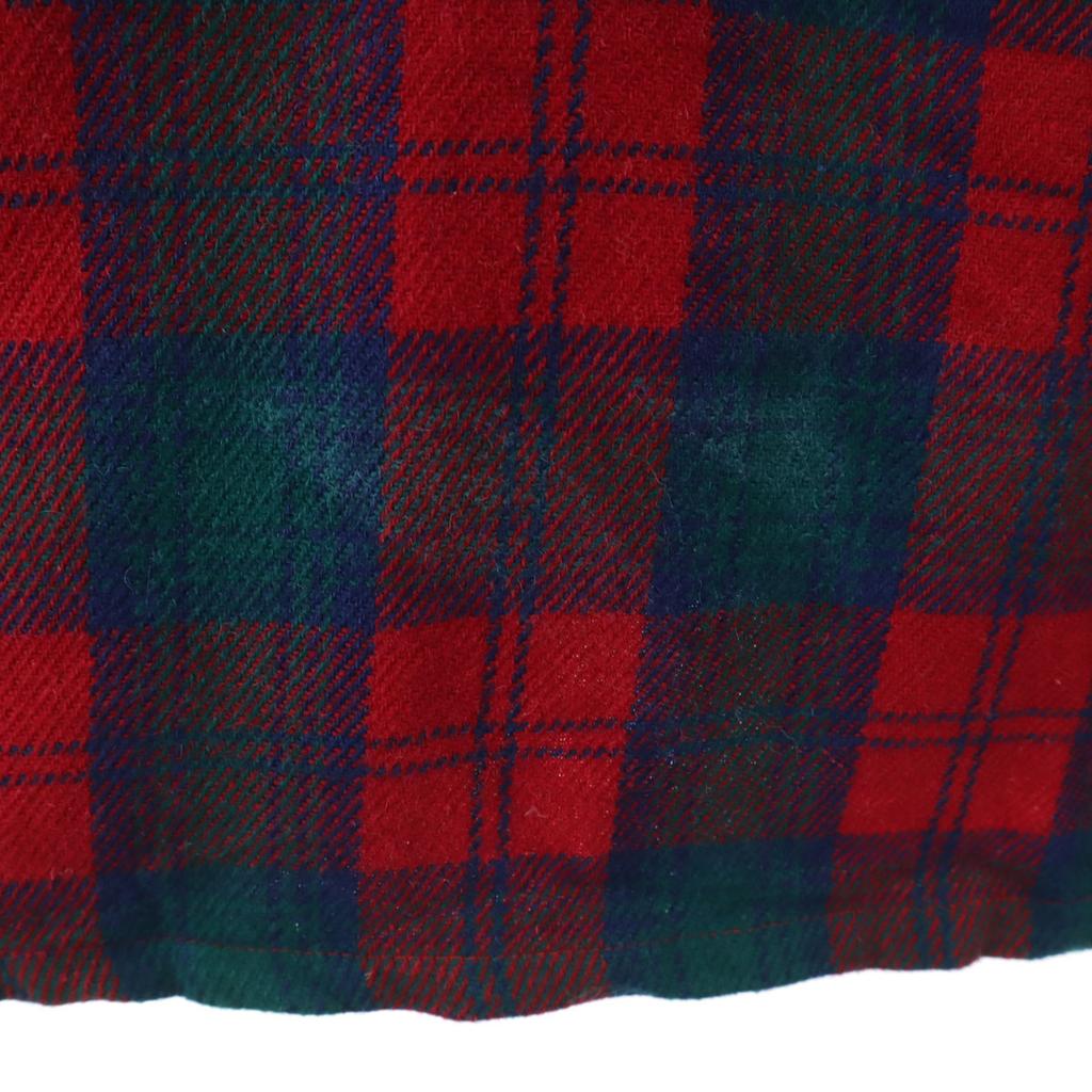 70s vintage Check Pattern Long sleeve Wool shirt L Red Men's Used