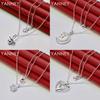 Simple 925 Sterling Silver 16-30 Delicate Moon Zircon Pendant Necklace Women's Gift Elegant Party Accessories Wedding