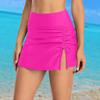 Women High Waist Swimming Skort Ruched Side Slit Bikini Bottom Quick-Dry Breathable Sports Yoga Swimming Skirt