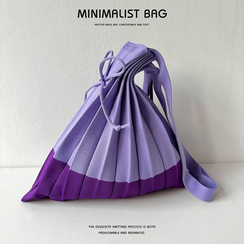 "Pletená taška přes rameno v korejském stylu s plisováním": Retro velkokapacitní akordeonová nákupní taška"