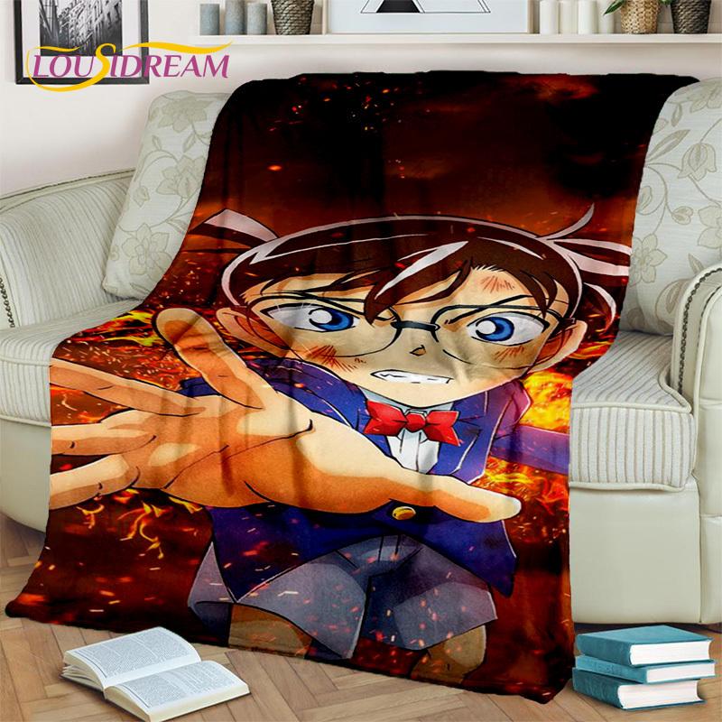 Kreskówka HD Detektyw Conan Anime Koc 3D, Miękki koc do rzucania na dom, sypialnię, łóżko, sofę, na piknik, w podróży, do biura, koc okrywowy dla dzieci