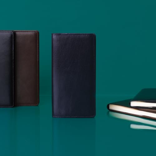 QUOVADIS Genuine Leather (Cowhide) Planner Cover "Buffalo Leather" 10x15cm Navy (qv10x1529nv)