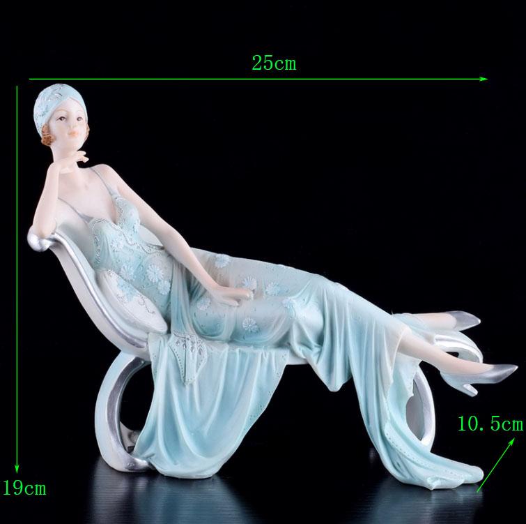 European Resin Statue Accessories Girl Beauty Character Home Livingroom Table Figurines Crafts Decoration Wedding Birthday Gifts