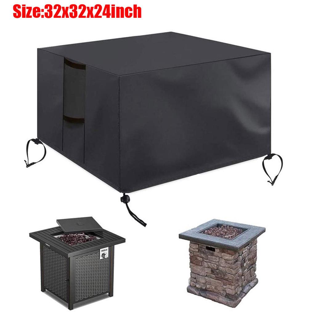 Gas Fire Cover Square - 32x32x24 inch Waterproof Anti-UV Heavy Duty for Patio