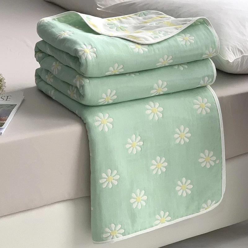 New Cotton Six-layer Yarn Xia Liang Quilt Pure Cotton Towel Quilt Empty Blanket Nap Blanket Gauze Blanket