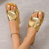 Flat Sandals Casual Simple Fashion Square Toe Holiday Beach Sandals Women