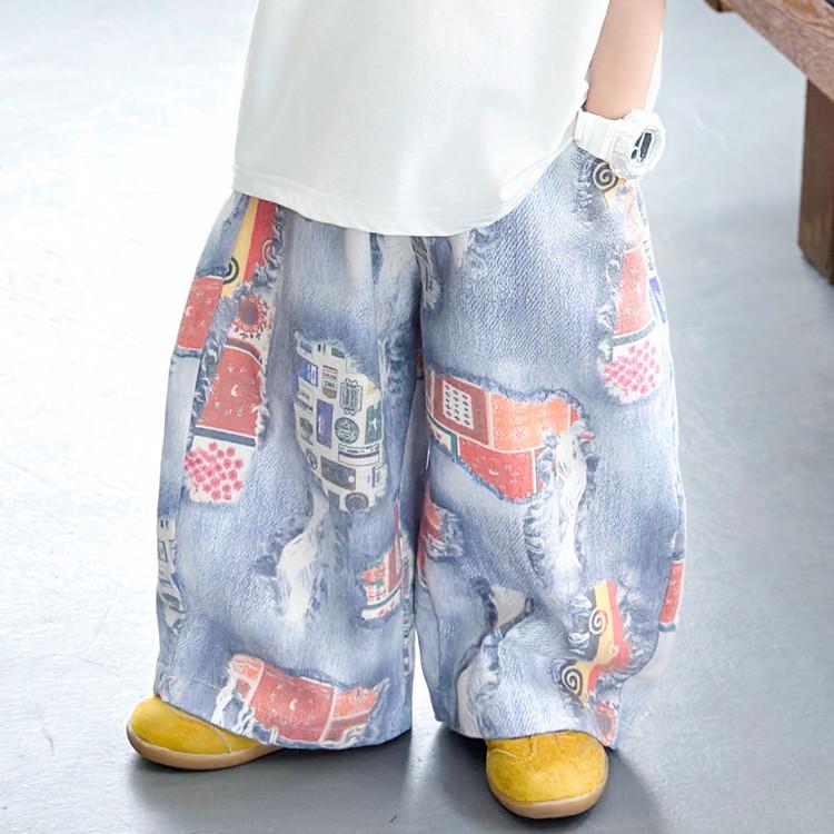 Boys  Lightweight Quick-dry Heart Graffiti Two-piece Summer Set 100 cm