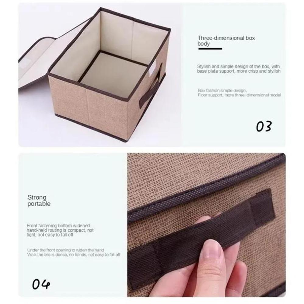 Multifu Large Capacity Foldable Solid Color Fabric Storage Box Non-woven Dust-proof for Dormitory Indoor Use