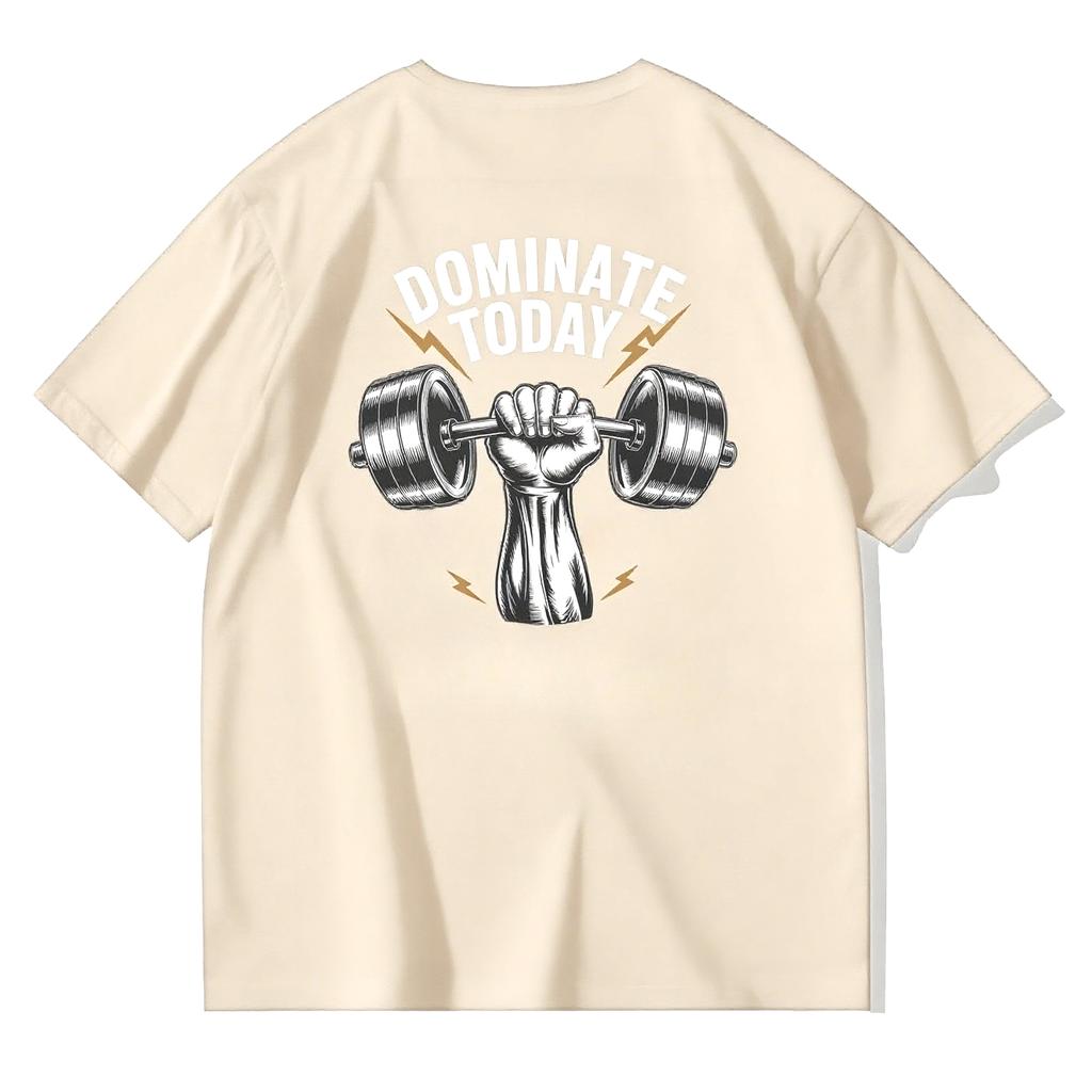 2025 Herbst und Winter Paar Fitness Sportlicher Stil Reine Baumwolle T-Shirt Druck Schlichter Trend Übergröße Herren Damen T-Shirt