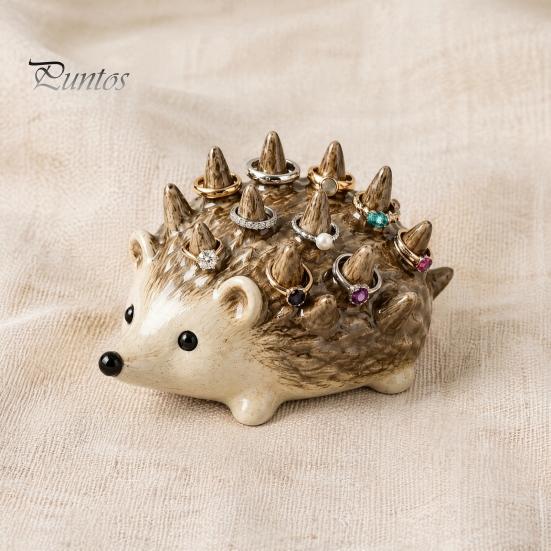 Anniversary Gifts for Her Hedgehog Ring Holder, Cute Resin Jewelry Organizer Rings, Waterproof Animal Holder Storage Vanity Dresser Bathroom,