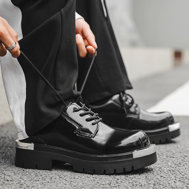 Fashion Leather Shoes For Man Platform Genuine Leather Big Size Shoes High Quality Designer Formal Platform Casual Shoes Outdoor