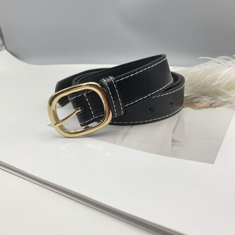 Trendy Women's 2024 Fashion Summer Must-have Black Pu Belt For Casual Outfits