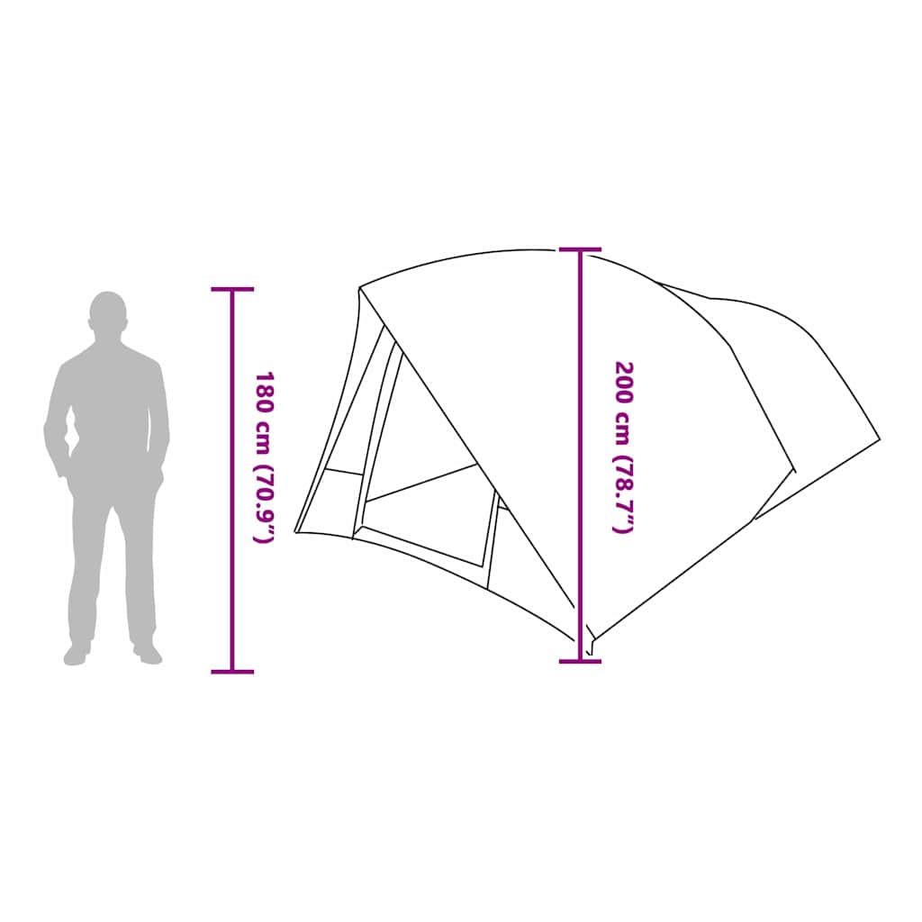 Tunnel Tent with Grey and Orange Roof 500 x 348 x 200 cm Taffeta