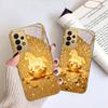 The shining golden pony For Samsung A 01 52S A04 A05S A10 A12 A13 22 23 24 36 42 M02 Note 10 20Ultra 8 9 Golden glass phone case