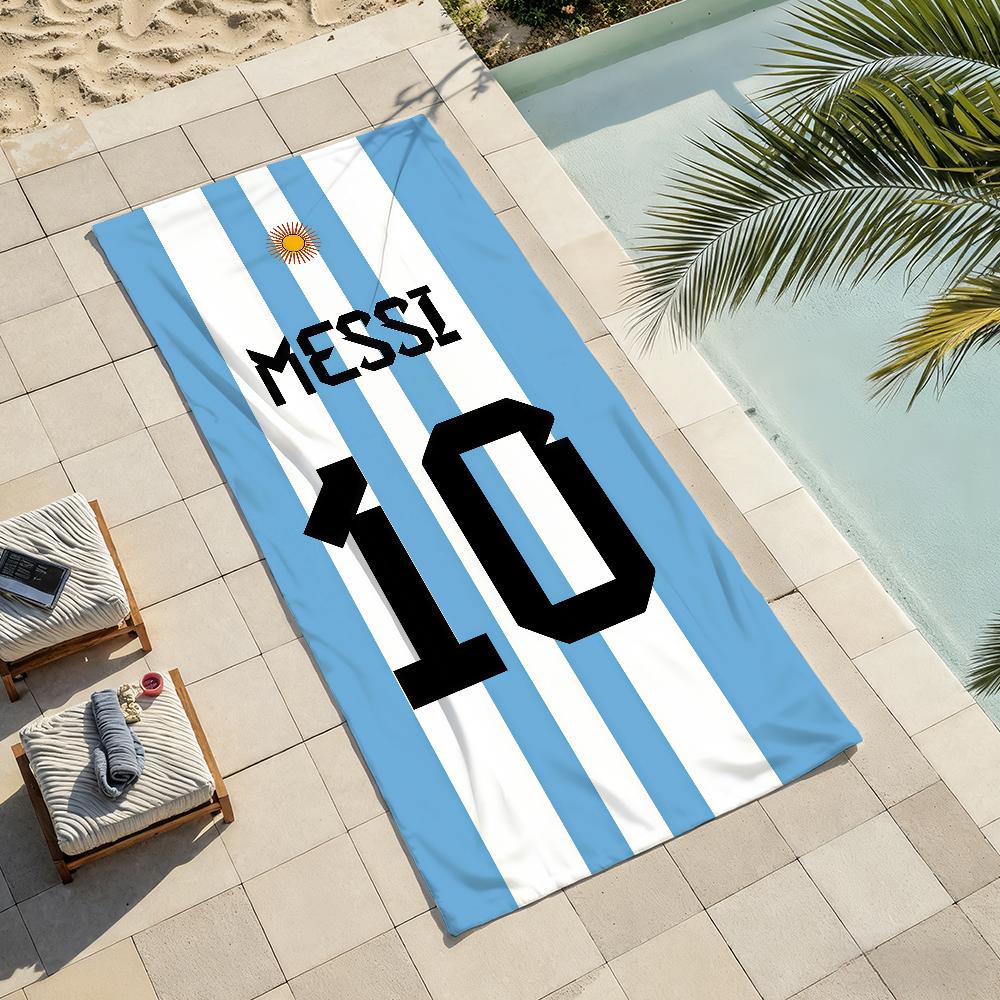 Modedruck M-Messi Handtuch Trockentuch Badehandtuch Anwendbar für Leichte Schwimmaktivitäten Camping Yoga Strand Ausflüge
