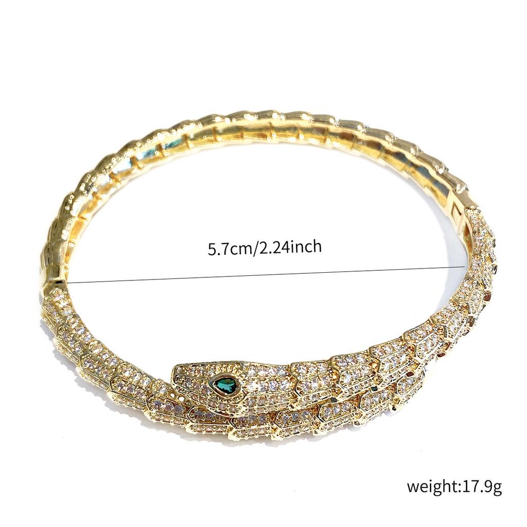 Mighty Snake Scale Serpentine Bracelet European and American Green Eyed Spirit Snake Handpiece