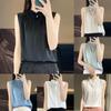 Womens Sleeveless Tank Top With High Neck Acetate Fabric For Office Wear