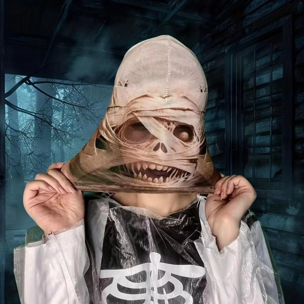 Realistic Cosplay Horror Mask 2D Flat Mesh Mask Best Choice 3D Digital Print Mask Haunted Chase