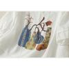DIMANAF 2026 Summer Women Plus Size New Blouse Shirt Print Floral Vintage Short Sleeve Cotton Linen Casual Loose Lady Tops Tees