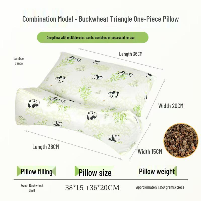 Buckwheat Husk Diamond-Shaped Neck Pillow: Multi-Functional, Detachable, Washable Floral Design