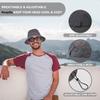 Sun Hat for Men Cotton Embroidery Summer Outdoor Sun Protection Wide Brim Bucket Hat Foldable Safari Boonie Hat