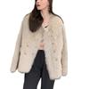 Autumn and winter Toka imitation fox fur integrated coat women's imitation lamb wool double-breasted imitation fur thickened coat