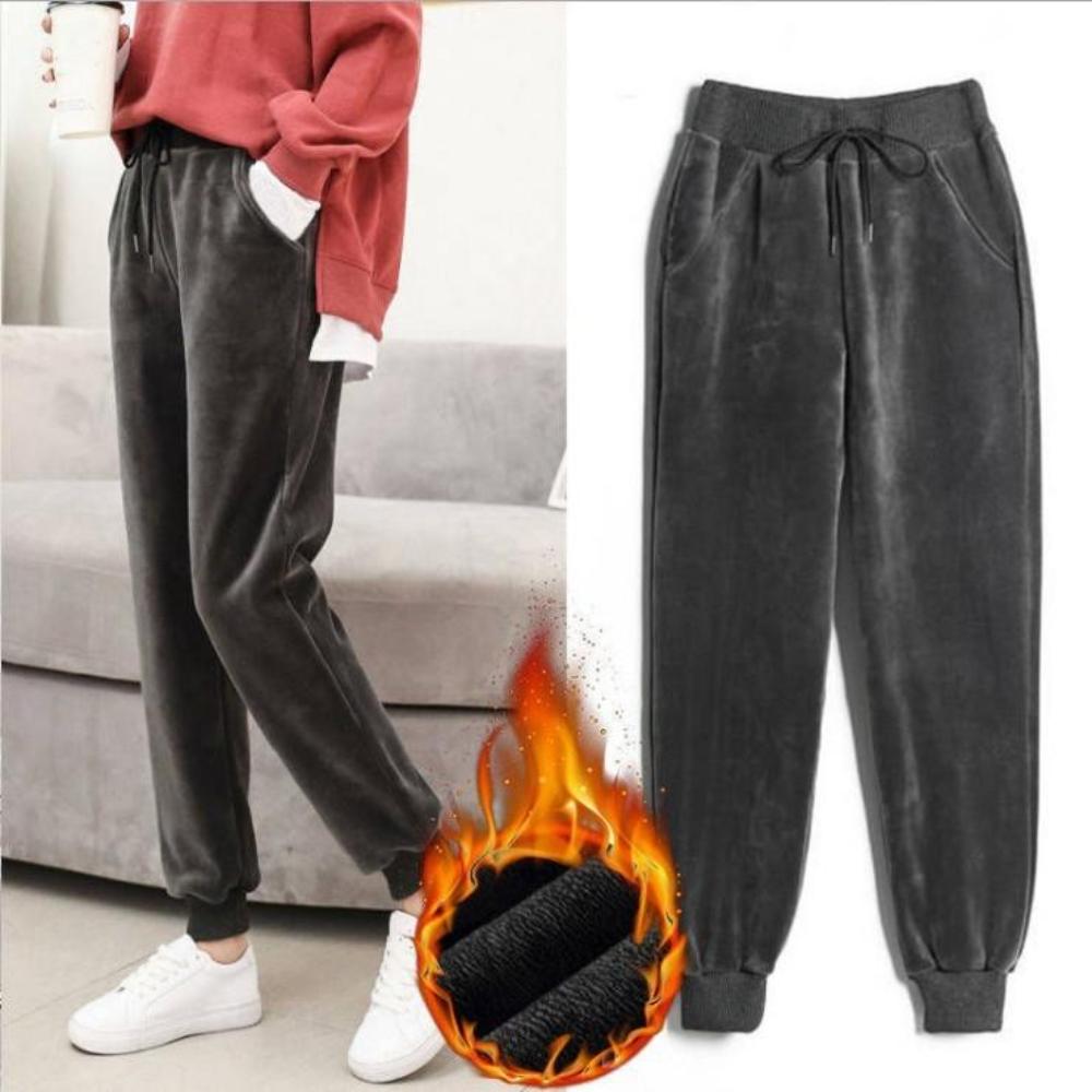 Women's Fall and Winter Padded and Thickened Sweatpants Korean Version of The Loose Casual Students Small Feet Sweatpants