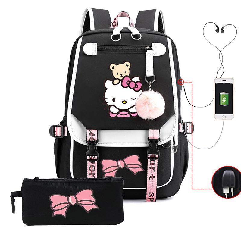 Cute Cartoon Printed Backpack Female Japanese Sweet Small Fresh Primary And Secondary School Student Schoolbag