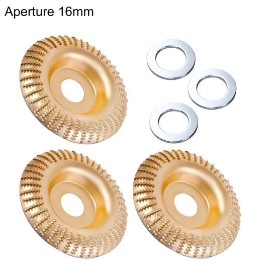 3Pcs Angle Grinder Polishing Pad, Wide Angle Grinder Compatible 4-4.5 Inch with Adapters, Curved Grooved Anti-Clog Teeth for Engraving Polishing
