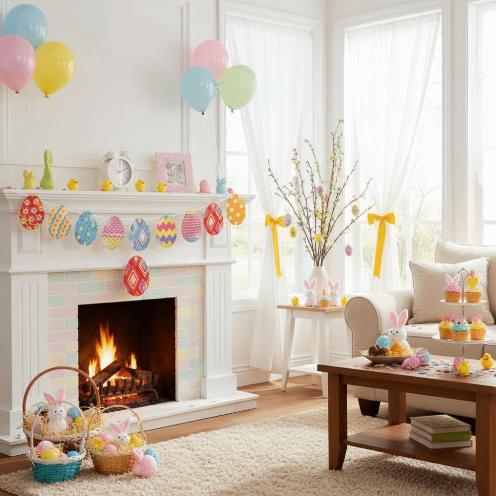 Osterdeko Ostergirlande Dreiecksfahne Hängendes Banner Osterdekoration Partydekorationen