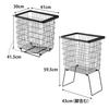 Yamazaki Tower Folding Laundry Basket with W41 x D30 x legs Reduces Back Product 1463 Legs, Black, Dimensions H41.5cm (with folded), Strain, Number