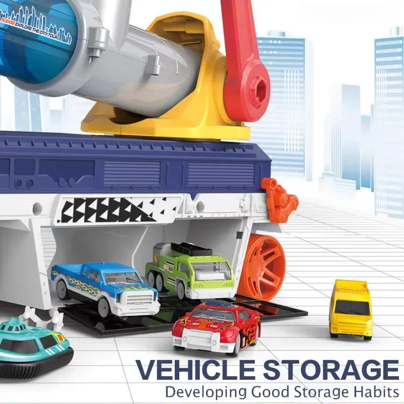 Children Toys Scale Cars Model Explosion-Proof Transporter Truck Cannon Firing Car Launching Sliding Outdoor Indoor Game Kids