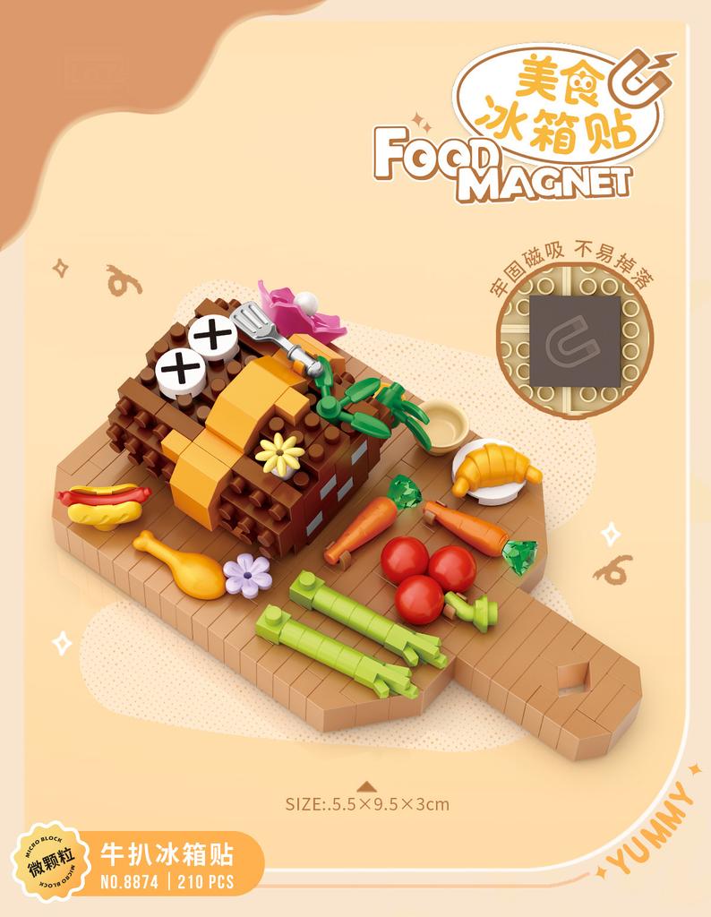 Sushi Blocks Mini Building Set for Children Girls Mirco Brick Desktop Model for Adult Magnet Making Machine for Refrigerator Toy