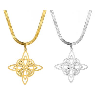 Trend Witch Knot Snake Chain Necklace For Women Witchcraft Stainless Steel Choker Necklaces Vintage Amulets Jewelry Gift