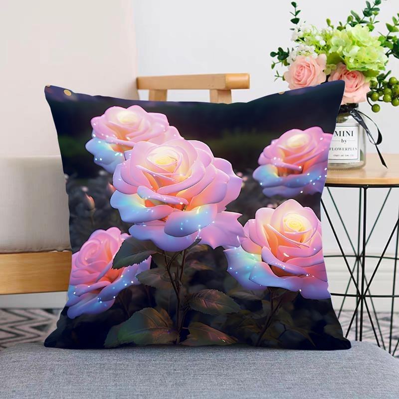 Rose Pillowcase Dormitory Decoration Office Living Room Sofa Home Pillowcase
