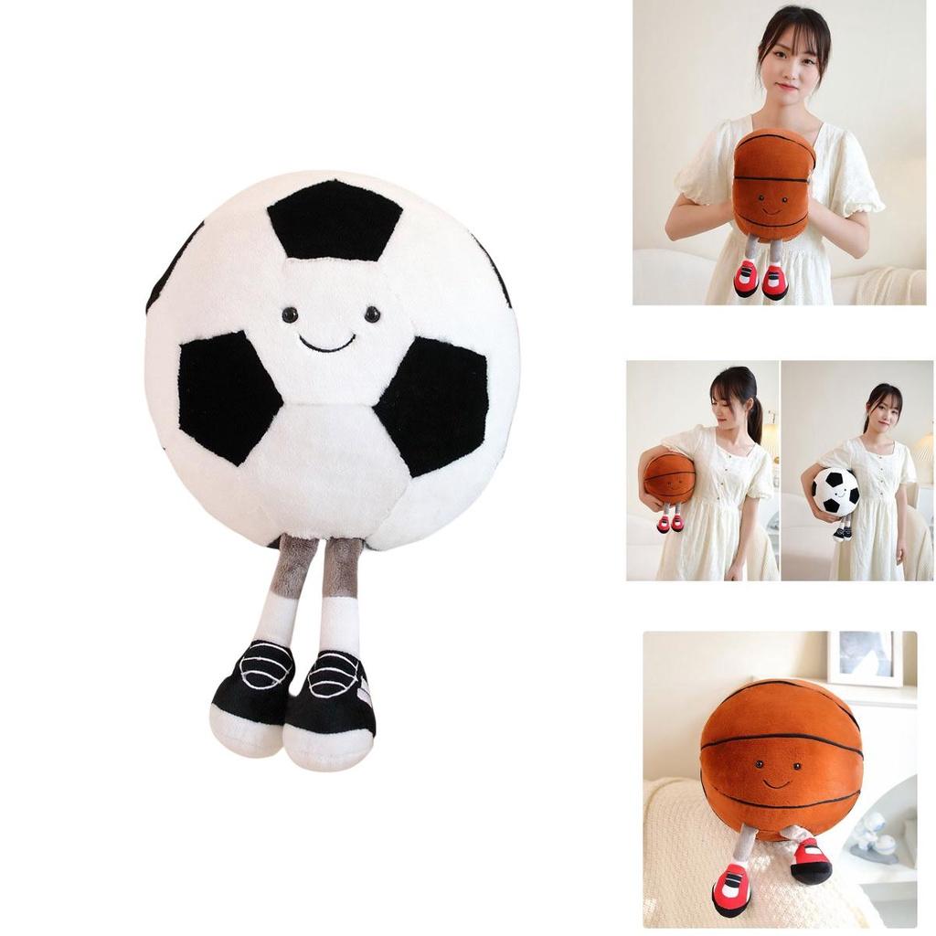 Cute Cartoon Animal Plush Toy Football And Basketball Baby Doll Soft And Cuddly Stuffed Toy For Babies