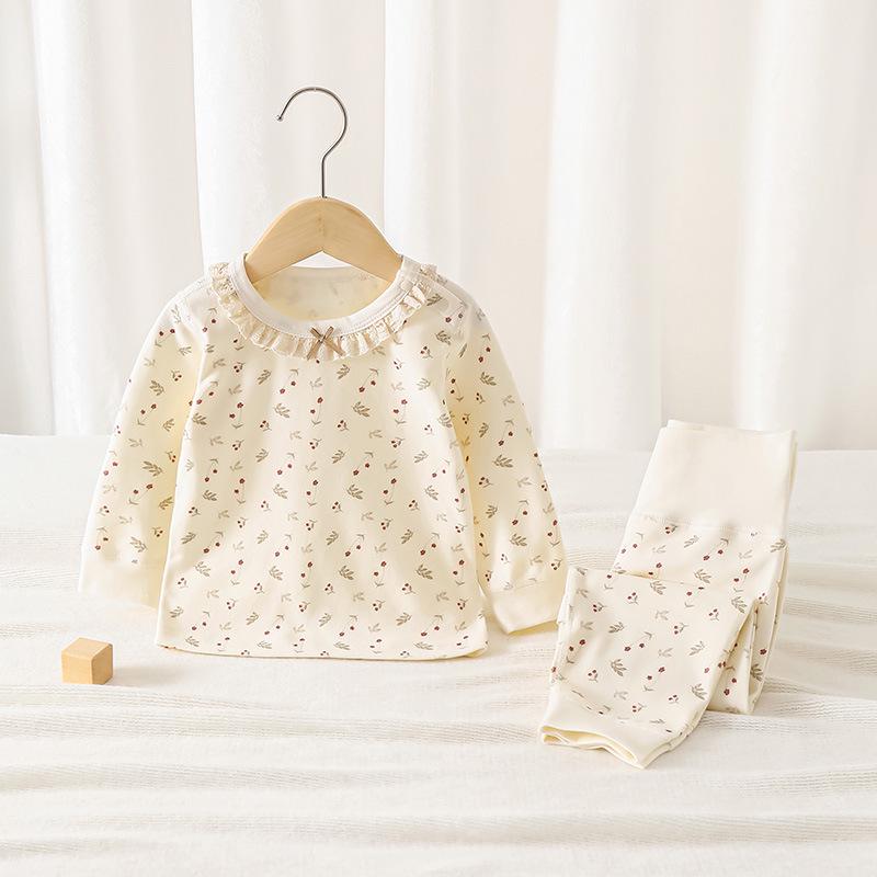 Infant Autumn Baby Clothes - Pure Cotton Two-Piece Set with High-Waisted Belly Protection for Girls
