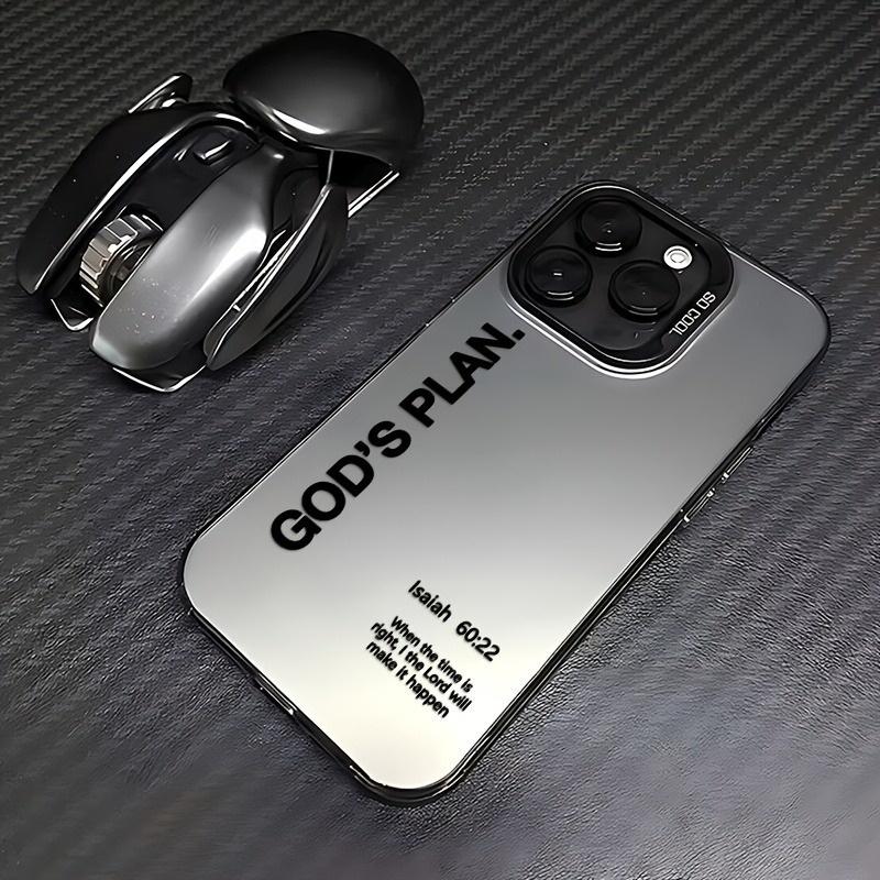 Lucky Start Black English God's Perspective IMD Laser Phone Case For iPhone 11 12 13 14 15 16 17 XS XR X 12 13 Plus Pro Max SE Series